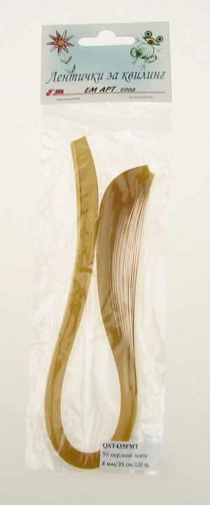 Περλέ χάρτινες λωρίδες κουίλινγκ (χαρτί 120 g) 4 mm / 35 cm Fabriano "Mai Tai" χρώμα χρυσού -50 τεμάχια