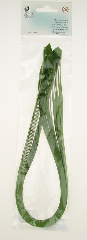 Περλέ χάρτινες λωρίδες κουίλινγκ (χαρτί 120 g) 4 mm / 50 cm Fabriano, Mojito, χρώμα πράσινο -50 τεμ
