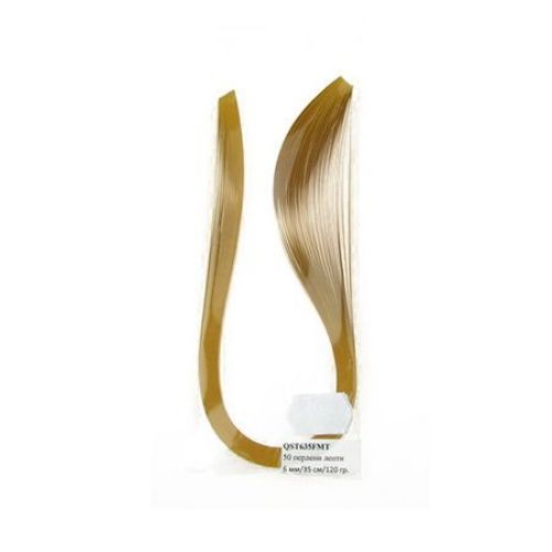 Quilling Pearl Paper Strips (paper 120 g) 6 mm / 35 cm Fabriano, Mai Tai, color gold -50 pcs