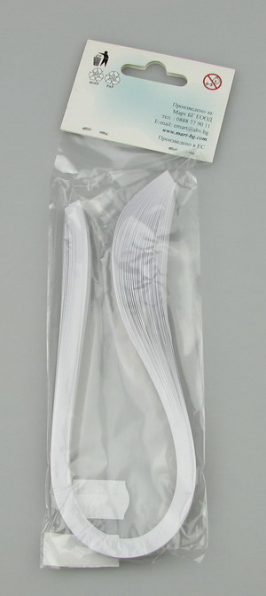 Benzi de matlasat perlate (hârtie 120 g) 8 mm / 35 cm Fabriano "Gin Fiz" culoare alb -50 buc