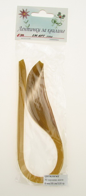 Quilling Pearl Paper Strips (paper 120 g) 8 mm / 35 cm Fabriano "Mai Tai" color gold -50 pcs