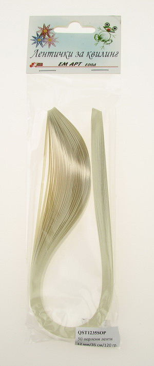 Ленти за квилинг перлени (хартия 120 гр) 6 мм/ 35 см Stardream Кварц перла -50 бр