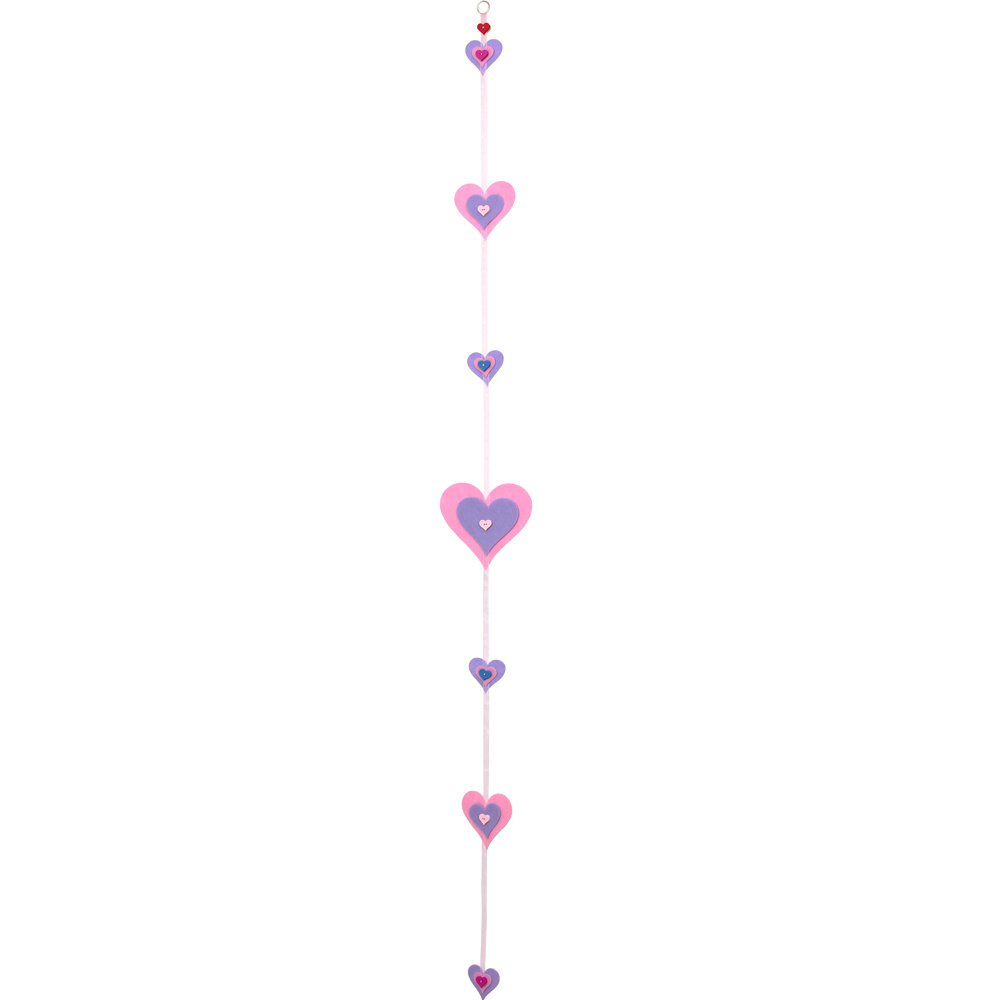 DIY Set Hanging hearts Felt material 15x160 cm - pink 15x150 cm