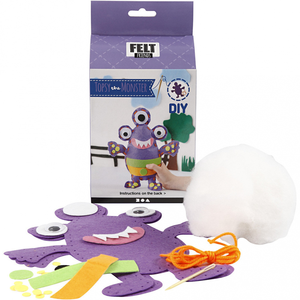 Do-it-yourself set funny friend Monster - Topsy purple 24x21cm Creative toy