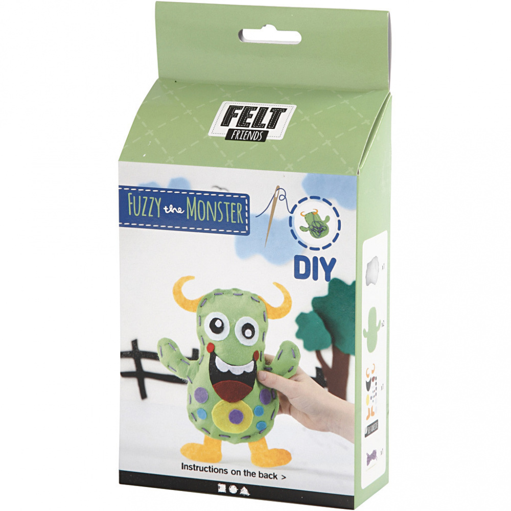 DIY set fun doll Monster - Fuzzy green 21.5x18cm Creative toy 
