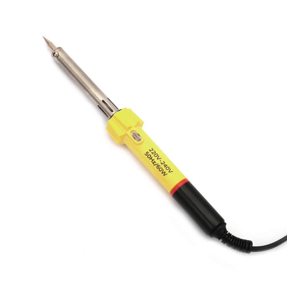 Soldering iron with a straight tip and a plastic handle, 60W