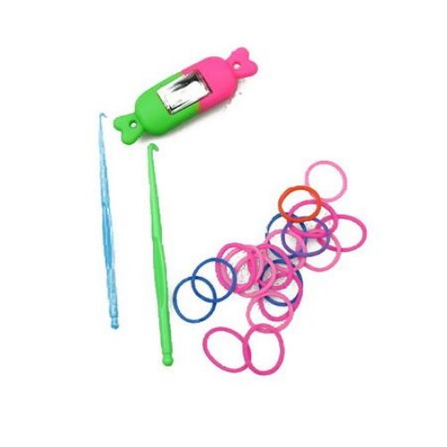 Loom Rubber Bands Kit with Candy Watch, Mixed Colors
