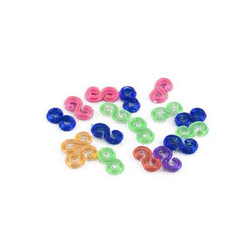 S-Clips for Loom Rubbers, Mixed, ~5 g, ~80 pcs