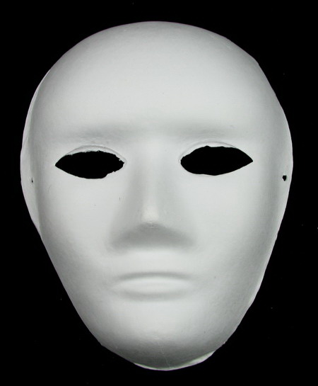 White mask for decoration made of pressed cardboard Venetian 1 -24x18 cm