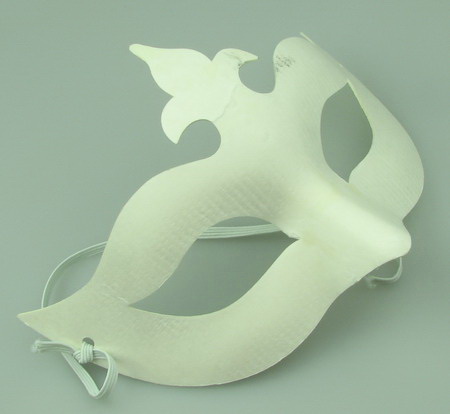 Бяла маска за декорация от пресован картон -19x13 см