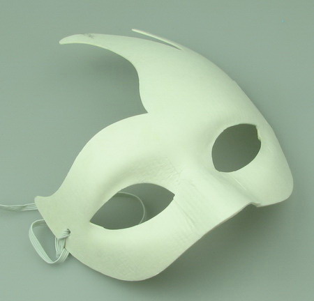 Mască albă pentru decor din carton presat -22x21 cm