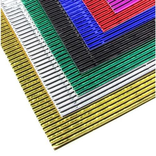 Corrugated cardboard metallic A4 20 x 30 cm Assorted colors - 10 pcs