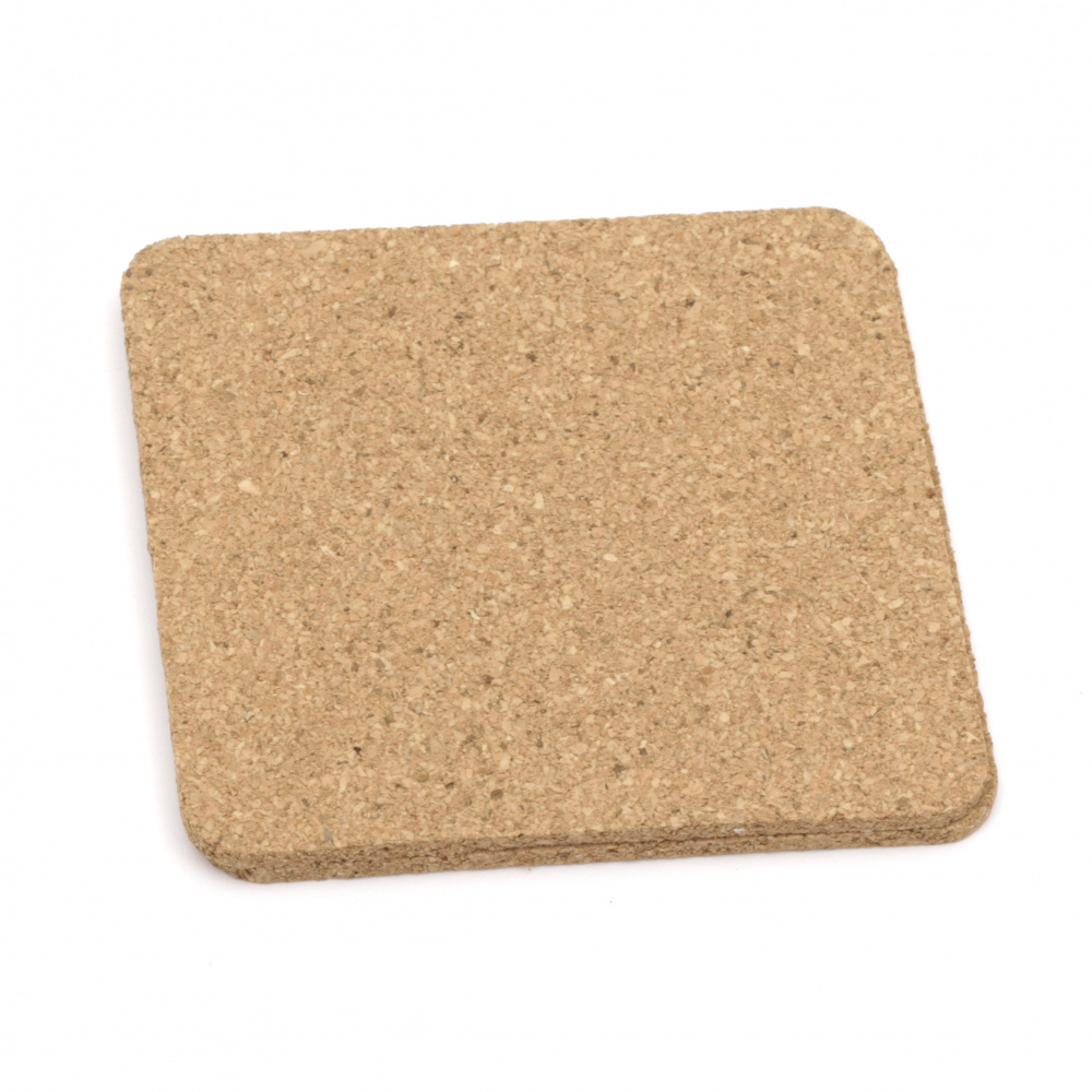 Set of cork substrate square 95x95x3 mm -6 pieces