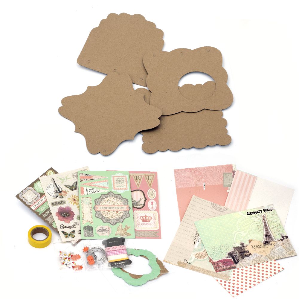 Album Making and Decoration Set, 6 Sheets, Girl-themed