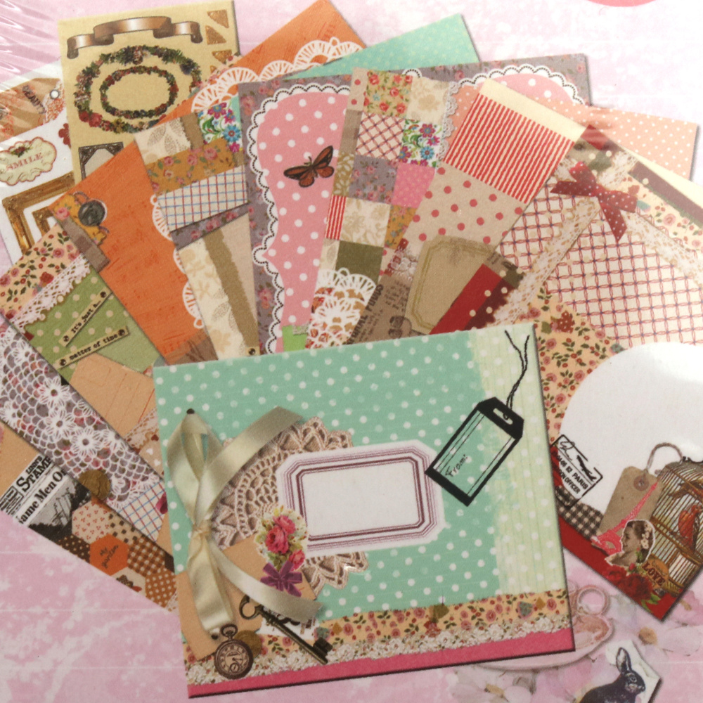 Set of materials for decoration and album, 5 sheets, 20x24 cm