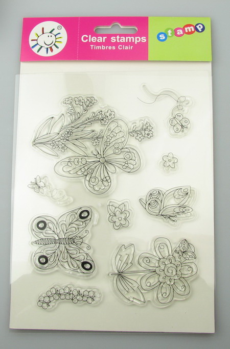 Silicone Stamps / Butterflies and Flowers / 15x18 cm