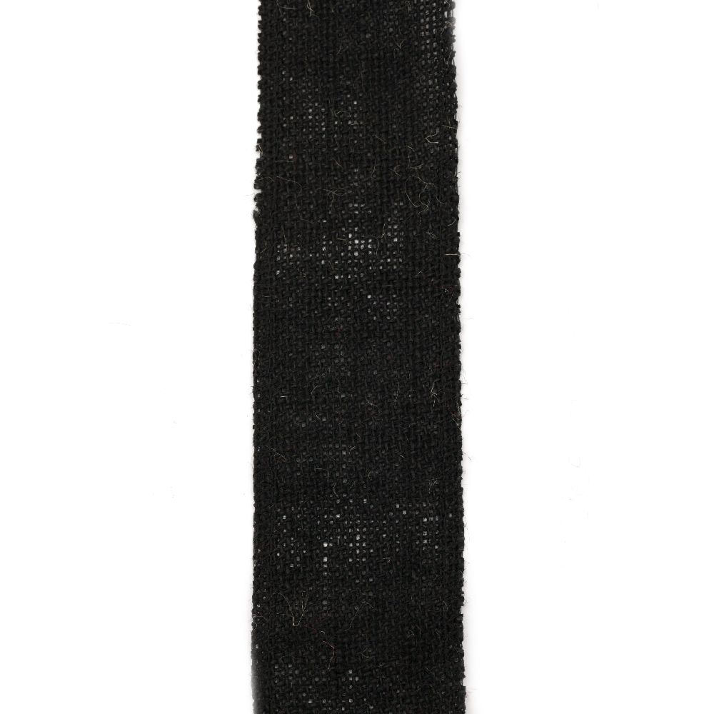 Natural Jute Burlap Ribbon Base for Application DIY Crafts Decorations, Embroidery 6x200 cm black