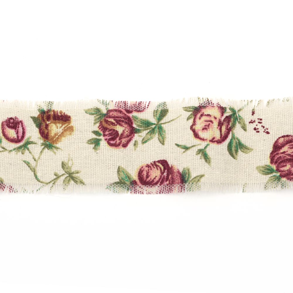 Cotton Ribbon for Vintage Decoration, 5x200 cm