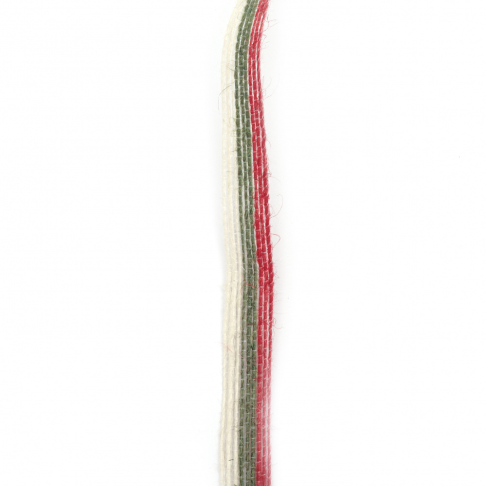 Κορδέλα Γιούτα 12 mm τρίχρωμη -5 μέτρα