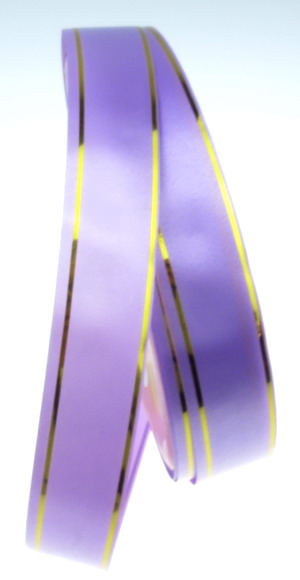 Лента панделка 16 мм лилава светло със злато -9 метра