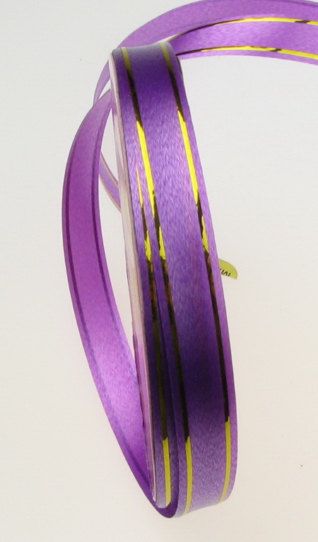 Лента панделка 12 мм лилава със злато -11 метра