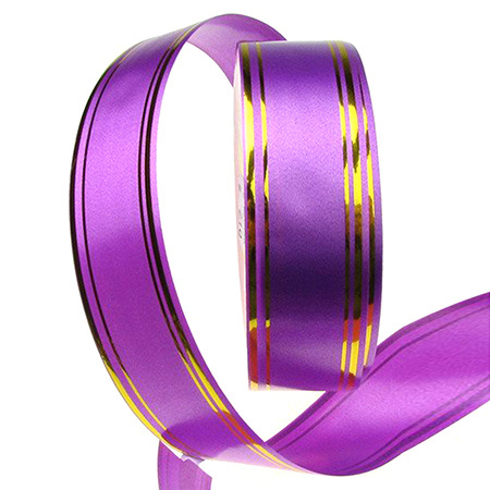 32mm purple ribbon with gold -11 meters