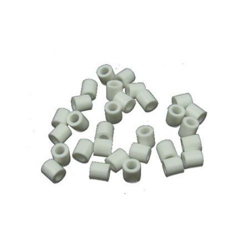 Acylic Mosaic beads, figurines and bracelets 5x5 mm solid white -11 grams ~ 190 pieces