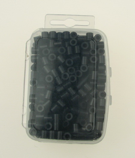 Мъниста за мозайка, фигурки и гривни 5x5 мм плътни черни ~500 броя в кутия