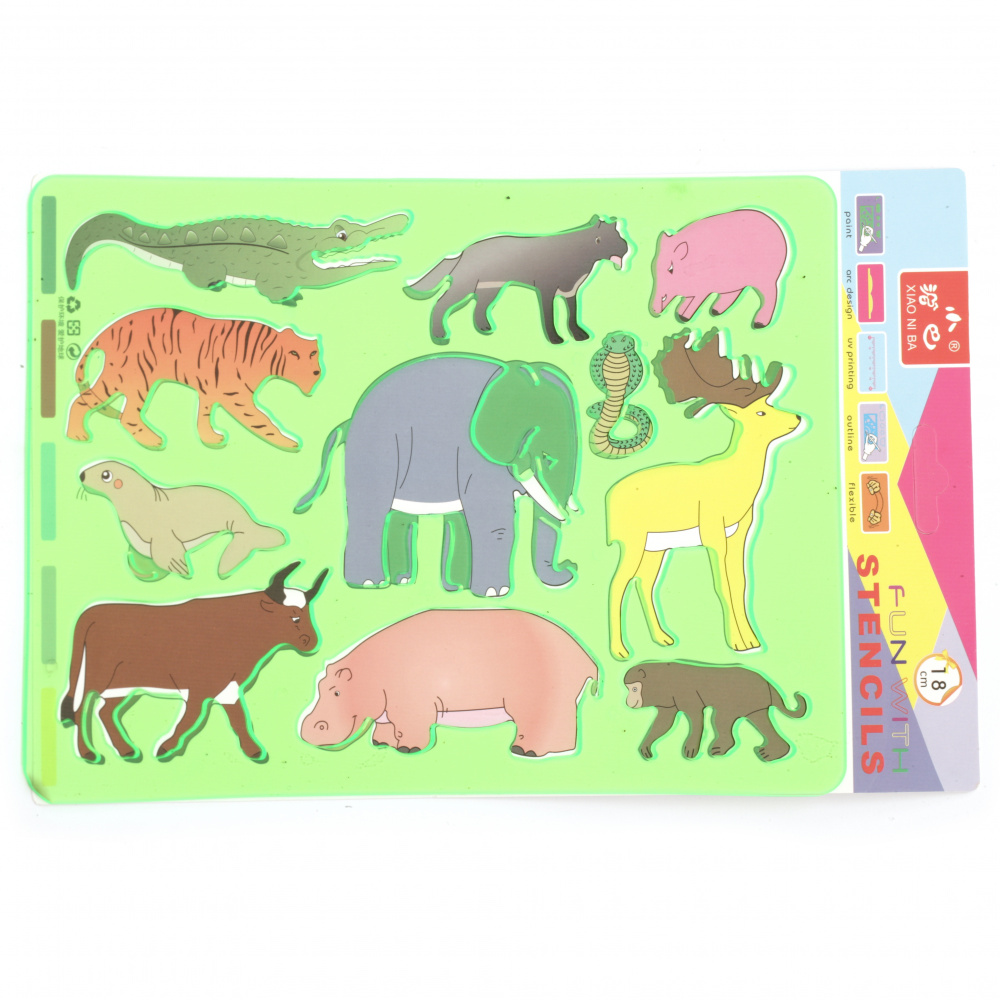Drawing Template: ASSORTED Animals / 265x184 mm   