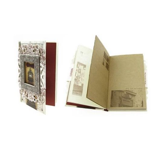 Notebook DIY, Vintage Style, London Tower, 1005 pages, 11.8x17.3x2 cm