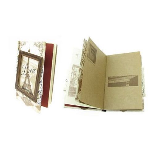 Notebook DIY, Vintage Style, Paris, 1005 pages, 11.8x17.3x2 cm