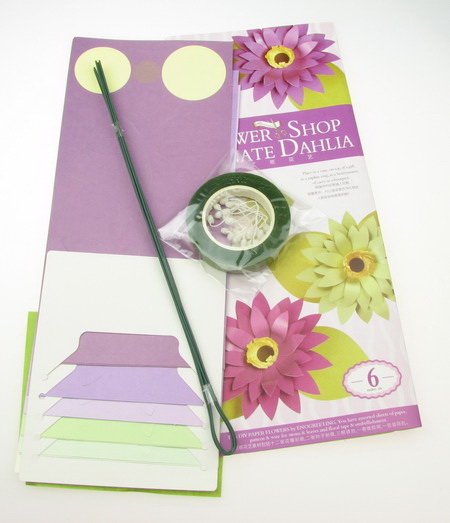 Комплект за направа на 6 броя цветя переста Далия