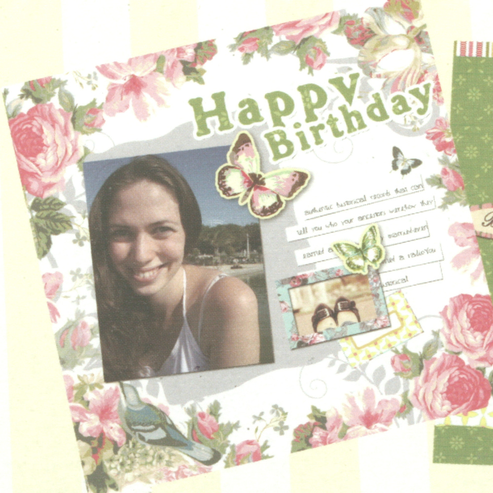 Scrapbook Kit HAPPY BIRTHDAY, Materials for Decoration and Album: 22.5x26 cm, 12 sheets 