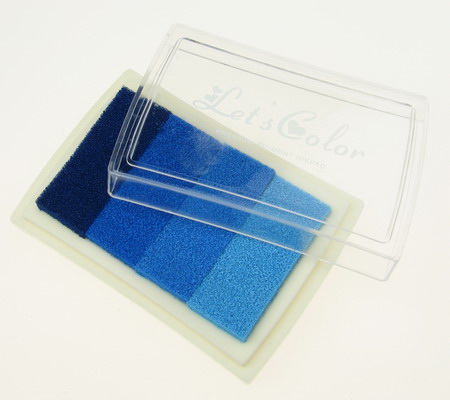 Тампон с пигментно мастило 6x3.8 см - 4 цвята синя гама