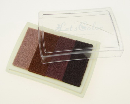 Tampon de cerneală pigment 6x3,8 cm - 4 culori maro gamă