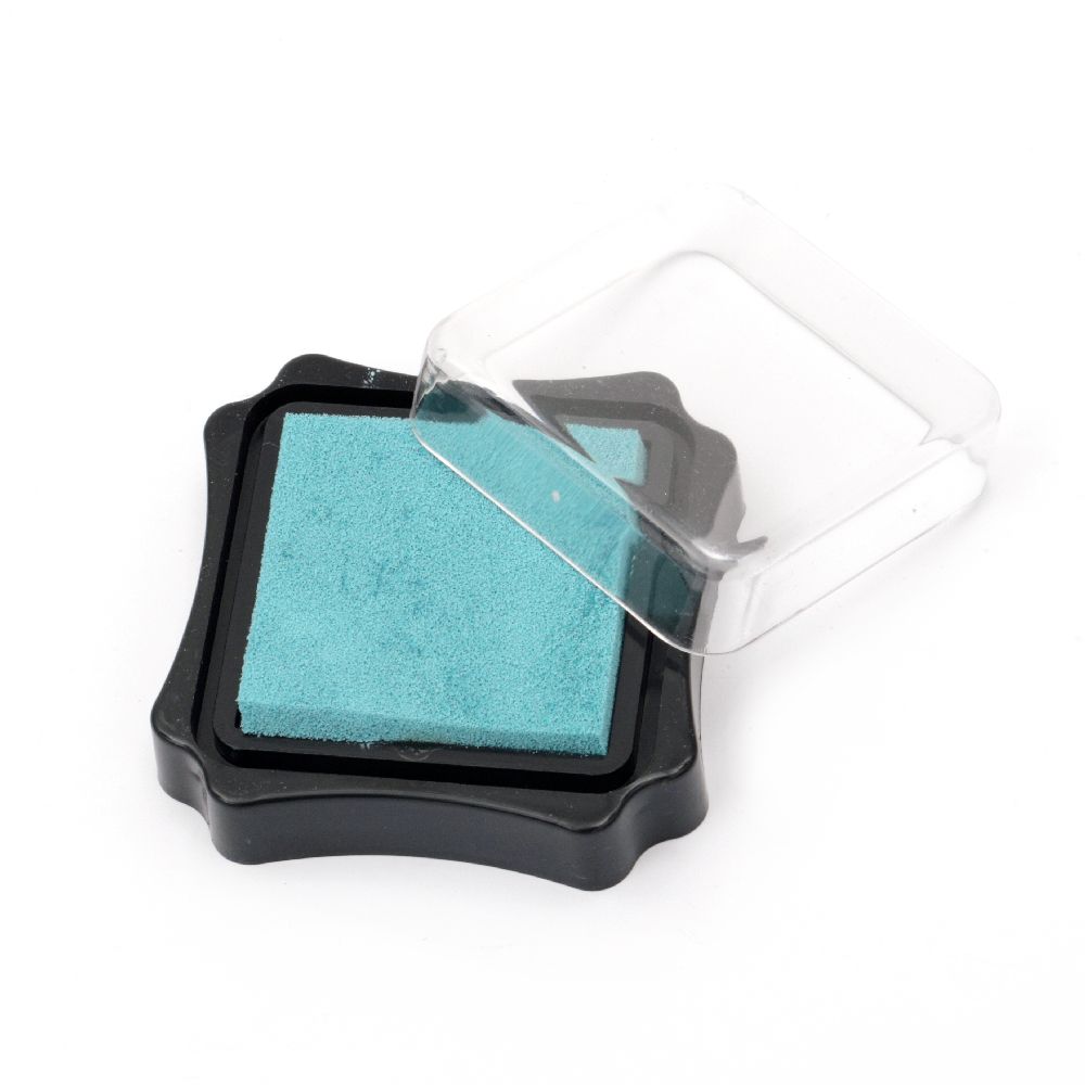 Tampon with pigment ink 6.2x2.1 cm aquamarine color