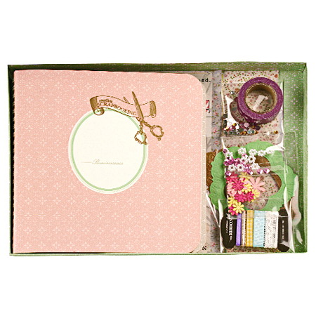 Scrapbook Kit REMINISCENCE, Materials for Decoration and Album: 19x19 cm, 10 sheets 