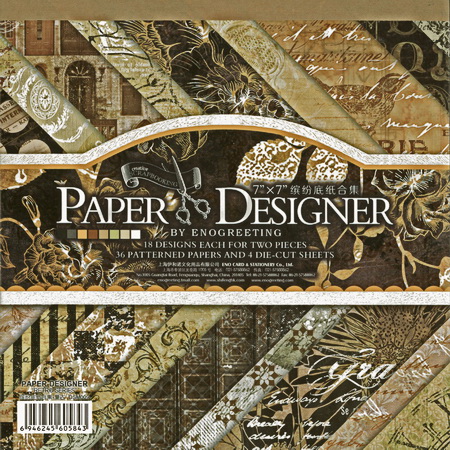 Vintage Scrapbooking Designer Paper Set, 7 inch (20.3x20.3 cm), 18 Designs x 2 Sheets Each, with 4 Die-Cut Sheets