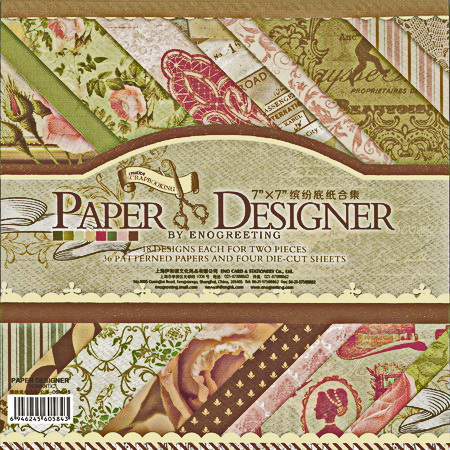Vintage-Themed Designer Scrapbooking Paper Set, 7 inch (20.3x20.3 cm), 18 Unique Designs x 2 Sheets Each, Plus 4 Die-Cut Sheets