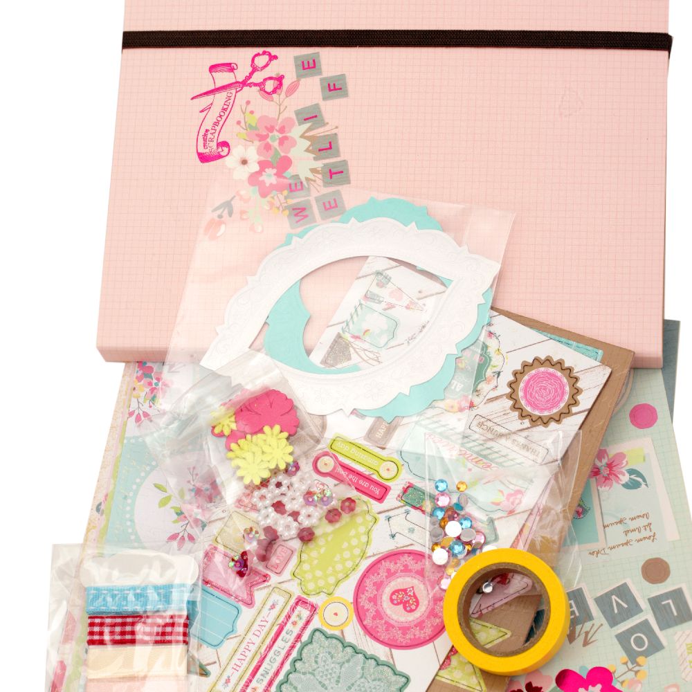 Decoration Materials and Album Kit, 'Sweet Life' Theme, 15 Pages, 15.5x22 cm