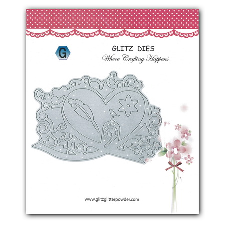 Μεταλλική μήτρα Die Cutting 14.1x9.5 cm -Καρδιά με λουλούδι
