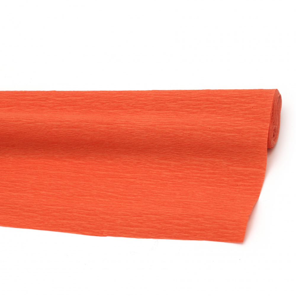 Crepe Paper Folds for Handmade Packaging and Decorative Elements / 50x230 cm / Orange