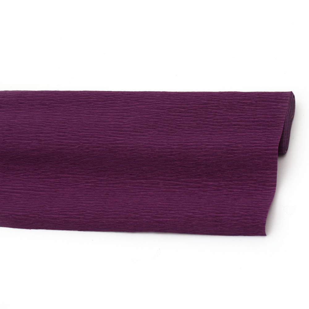 Crepe Paper Folds for Handmade Packaging and Decorative Elements / 50x230 cm / Dark Purple