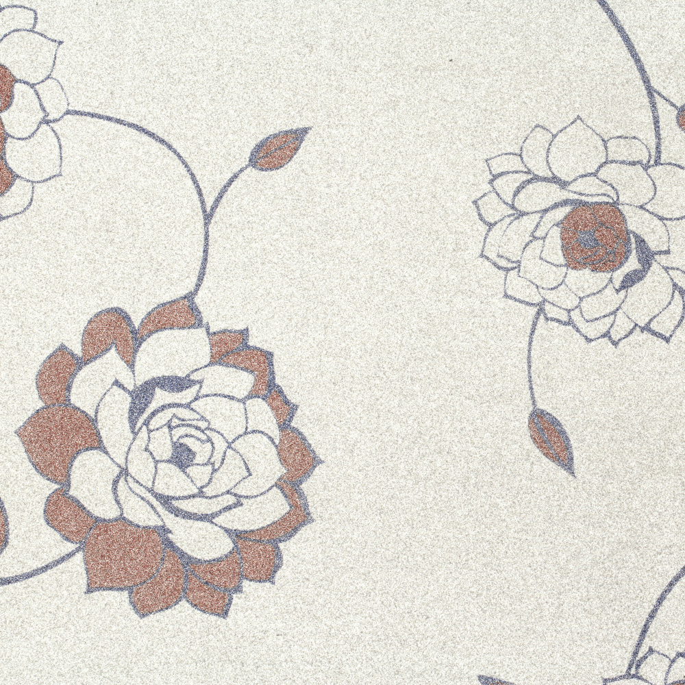 Χαρτί περιτυλίγματος Foil  700x500 mm διπλής όψης χρώμα ασημί με λουλούδια