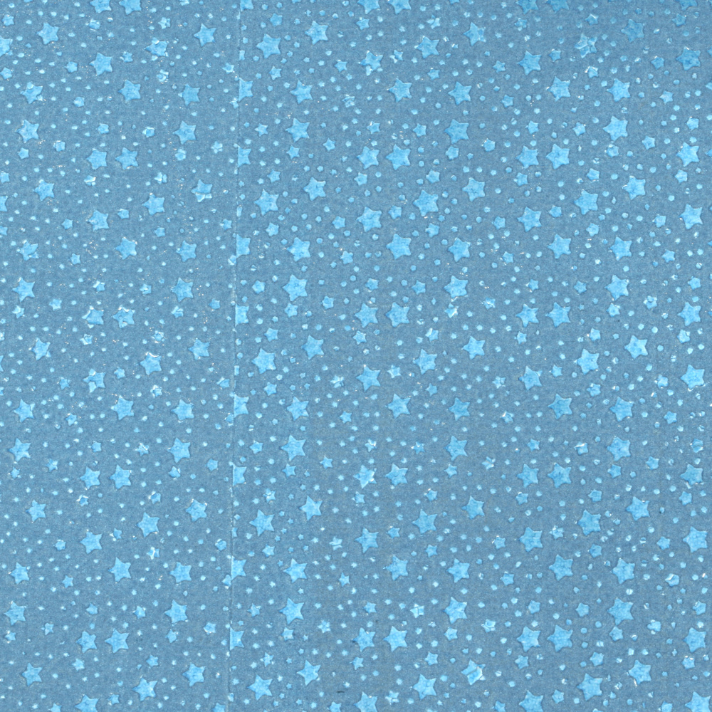 Hartie de ambalaj 700x500 mm fata-verso culoare argintiu / stele albastre