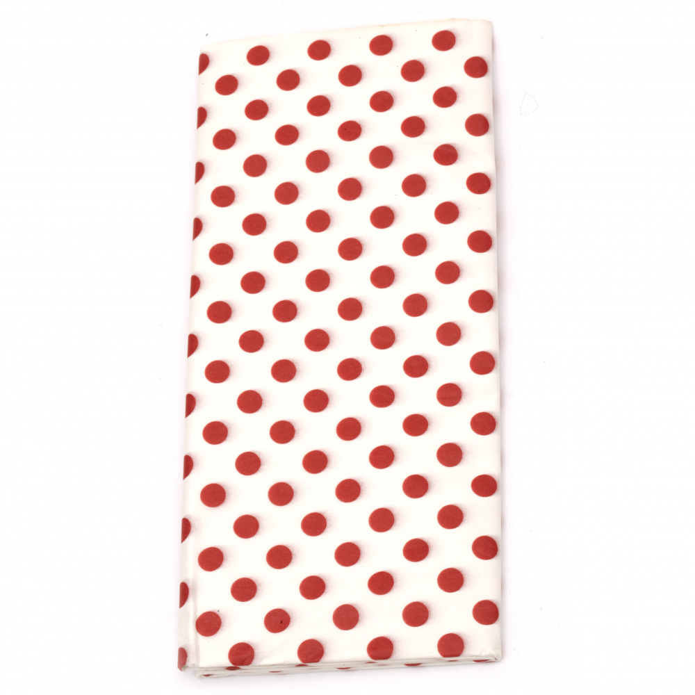 Tissue Paper for Decoration 50x65 cm white with red dots - 10 sheets