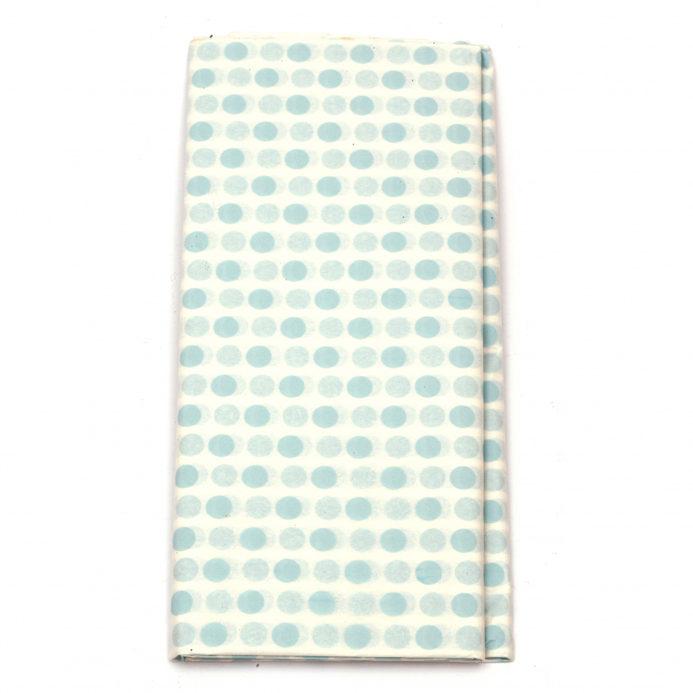 Tissue Paper for Decoration 50x65 cm white with blue dots - 10 sheets