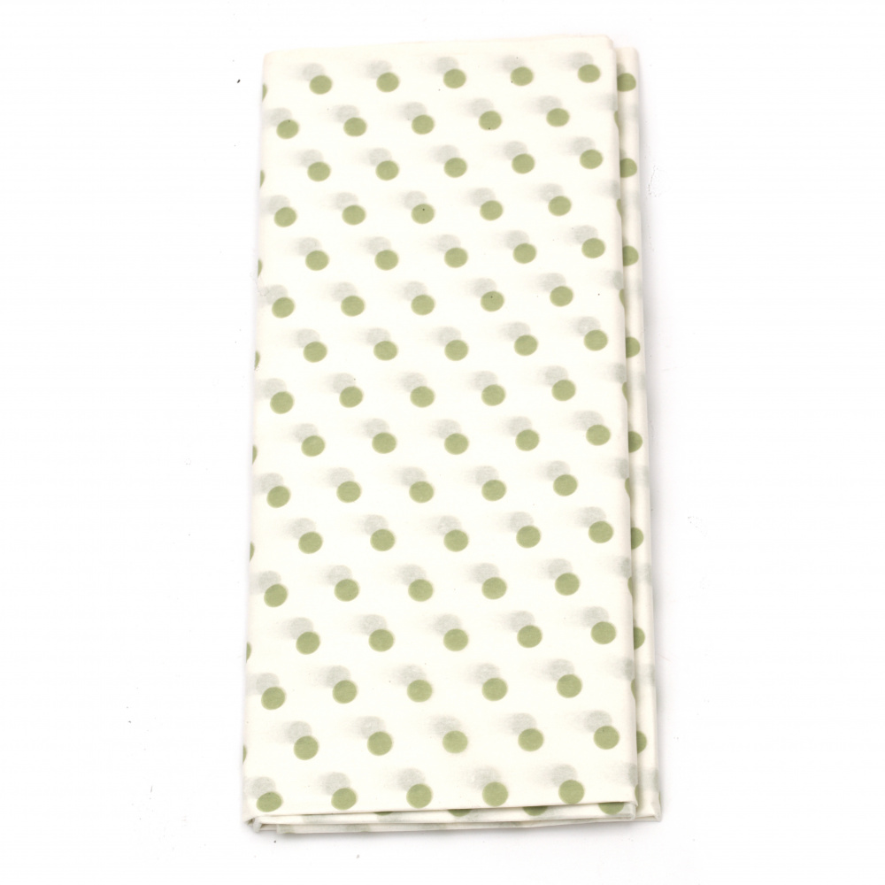 Tissue Paper for Decoration 50x65 cm white with green dots - 10 sheets