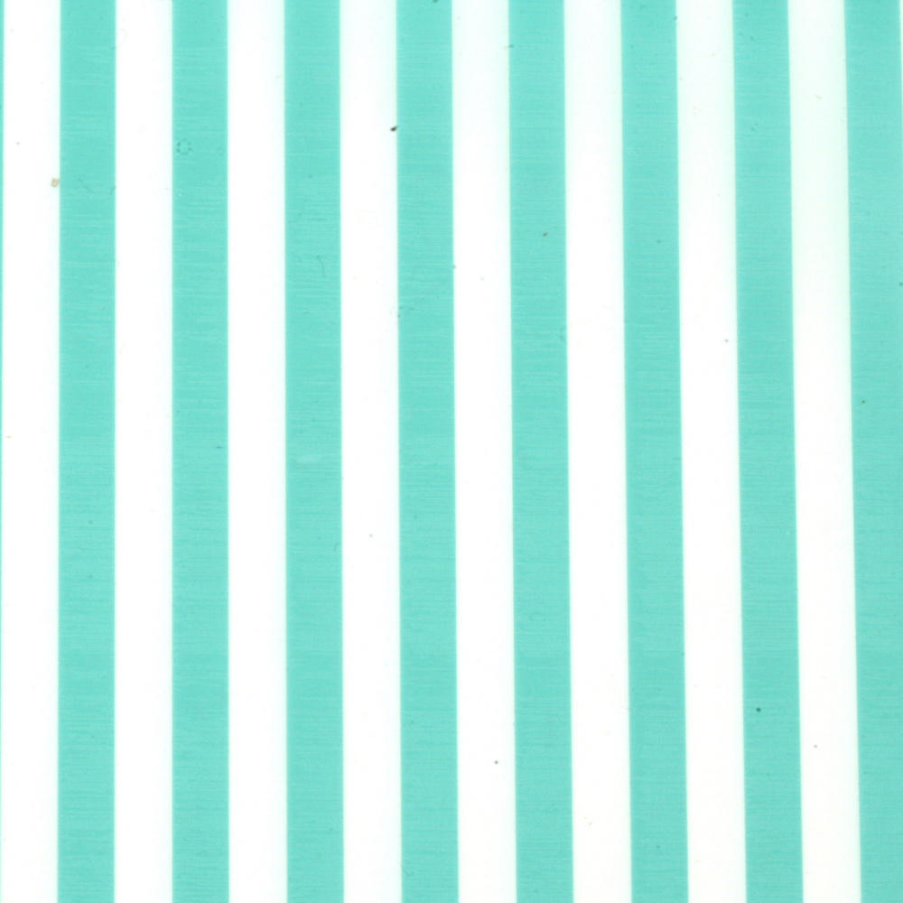 Matte Cellophane Sheet, 60x60 cm, Striped White and Green Color - 1 Sheet