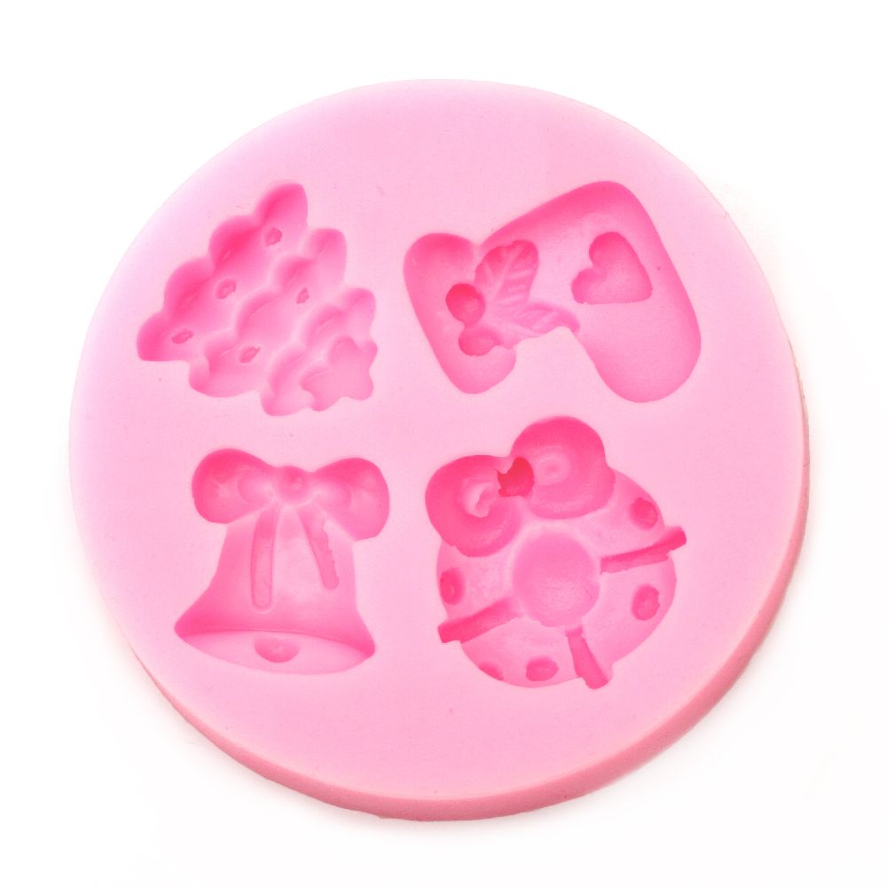Silicone mold /shape/ 84x15 mm 3D Christmas toys for festive food decoration